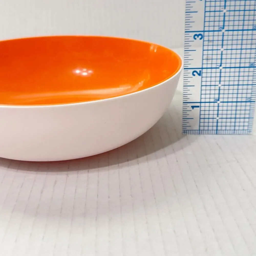 x4 Tupperware Allegra Radiance Orange White Lidded Storage Bowl 740mL #6292A